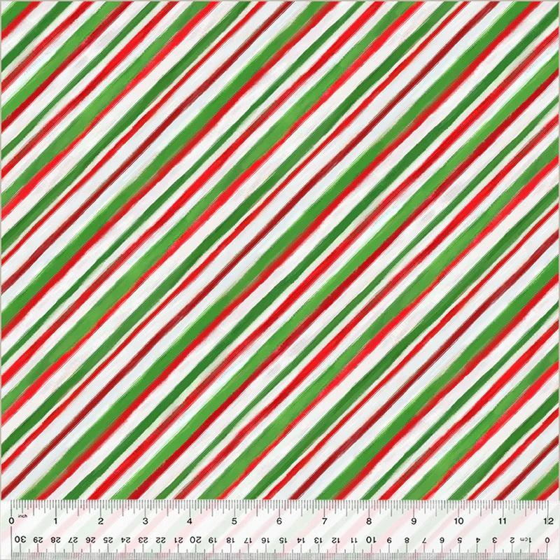 WHM Meowy Christmas Christmas Stripe - 54488-6 Wrapping Paper - Cotton Fabric