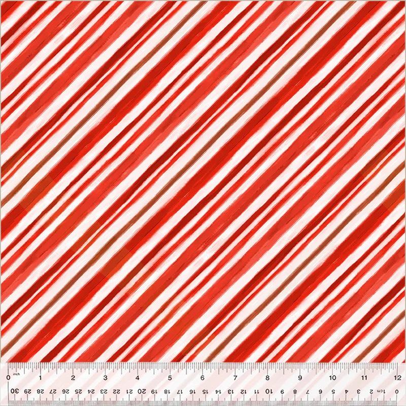 WHM Meowy Christmas Christmas Stripe - 54488-7 Candy Cane - Cotton Fabric