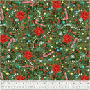 WHM Meowy Christmas Trim The Tree - 54485-2 Pine - Cotton Fabric