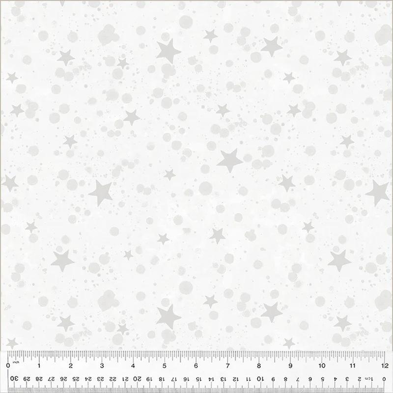 WHM Meowy Christmas Twinkle - 54487-1 White - Cotton Fabric