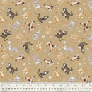 WHM Petal and Purr Feline Friends - 54587-2 Taupe - Cotton Fabric