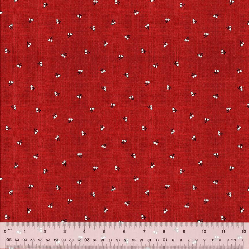 WHM Sable & Scarlet Buds - 54151-4 Red - Cotton Fabric