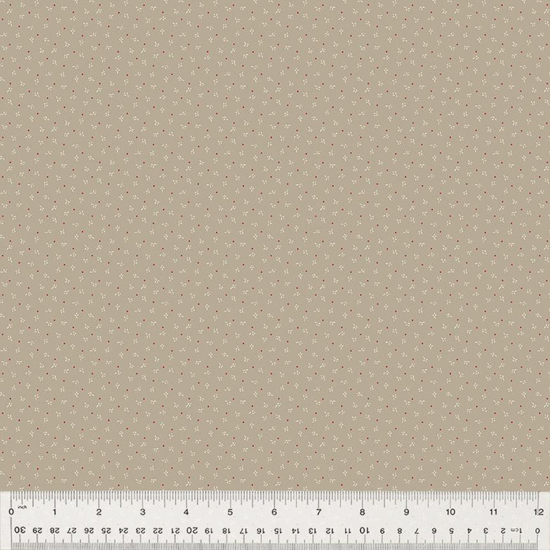 WHM Sable & Scarlet Fine Petals - 54153-3 Taupe - Cotton Fabric