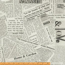 WHM Story Newsprint - 36530B-5 Spackle - Cotton Fabric
