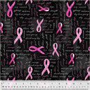 WHM Strength & Love Words Of Hope - 54187-2 Black - Cotton Fabric