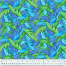 WHM Tropical Paradise Feathers - 53931-7 Blue - Cotton Fabric