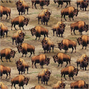WHM Wild Kingdom Burly Bison - 55036D-1 Rangeland - Cotton Fabric