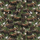 WHM Wild Kingdom Majestic Moose - 55029D-1 Field - Cotton Fabric