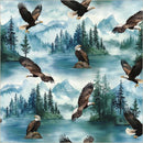 WHM Wild Kingdom Regal Eagle - 55028D-1 Mountain Mist - Cotton Fabric