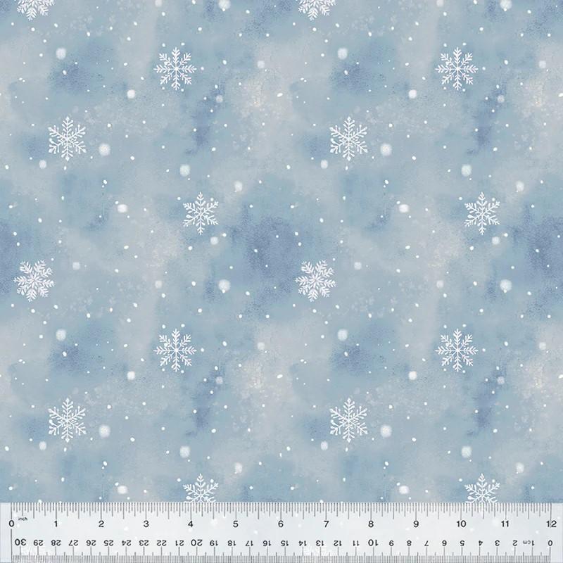 WHM Winter Whisper Flurries - 54682-6 Sky - Cotton Fabric
