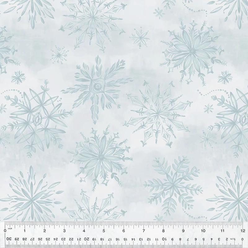 WHM Winter Whisper Snowfall - 54684DW-1 Ice - Cotton Wide Back Fabric