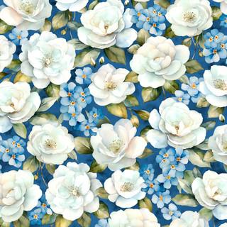 WP Blue Harmony - 1665-33899-417  - Cotton Fabric