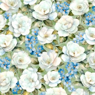 WP Blue Harmony - 1665-33899-717  - Cotton Fabric