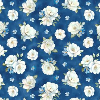 WP Blue Harmony - 1665-33901-417 - Cotton Fabric