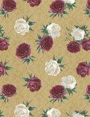 WP Crimson Blooms Tossed Florals - 30095-532 Gold - Cotton Fabric