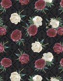 WP Crimson Blooms Tossed Florals - 30095-932 Black - Cotton Fabric
