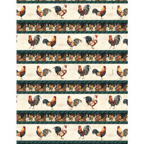 WP Garden Gate Roosters - 39811-149  - Cotton Fabric