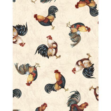 WP Garden Gate Roosters - 39813-193  - Cotton Fabric