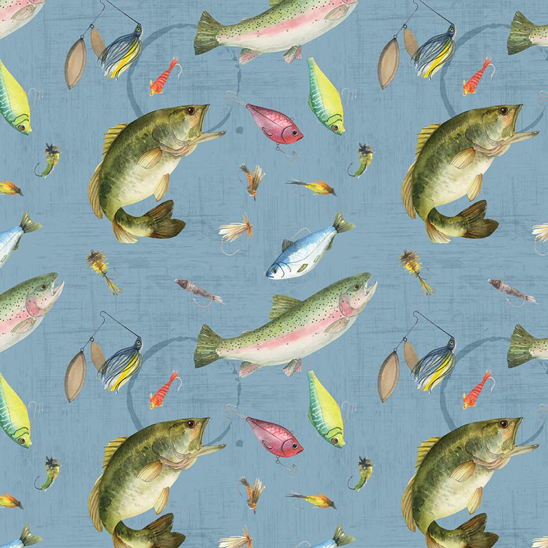 WP Going Fishing - 3061-21763-475  - Cotton Fabric