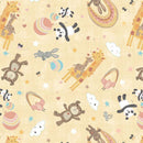 WP Rainbow Dreams Animals Toss - 43019-553 Yellow - Cotton Fabric
