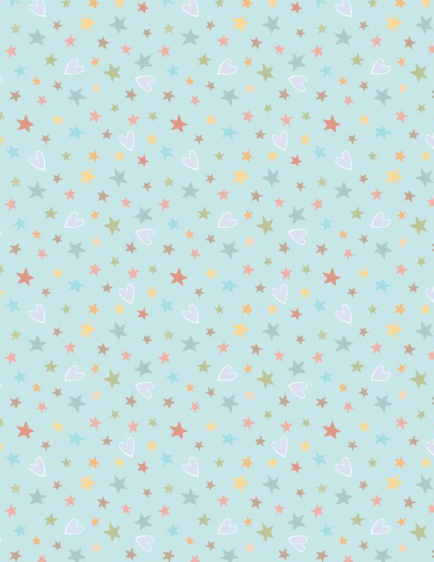 WP Rainbow Dreams Stars and Hearts - 43022-453 Blue - Cotton Fabric