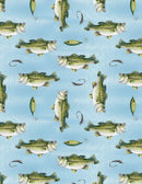 WP Reeled In Directional Fish Toss - 3061-21772-470 Light Blue - Cotton Fabric