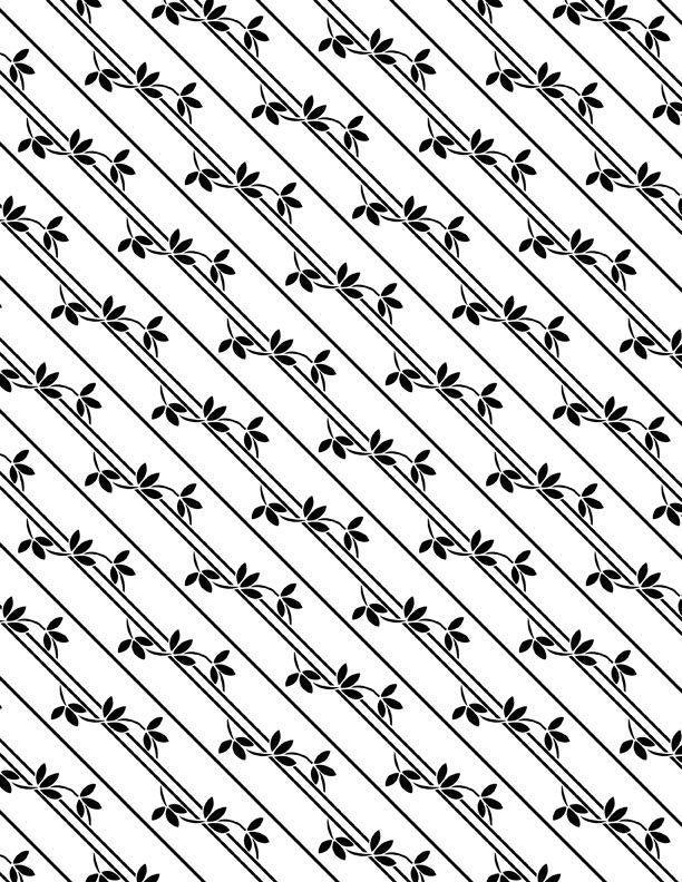 WP Shadow Blooms Diagonal Vines - 40061-199 White - Cotton Fabric