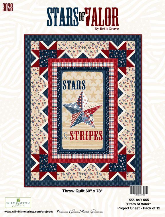 WP Stars Of Valor Throw Quilt Pattern - 555-849-555  - Pattern