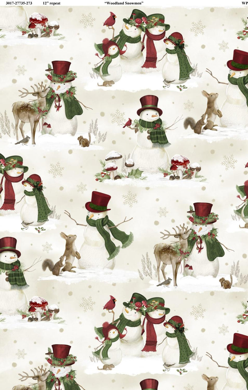 WP Woodland Snowmen - 27735-273 - Cotton Fabric