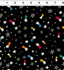 CWRK Blast Off! Glow in the Dark Stars - Y4390-3 Black - Cotton Fabric