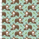 3 WISHES Animal Hugs 15045-TURQ - Cotton Fabric