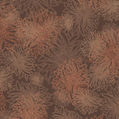AGF Floral Elements FE-501 Spicy Brown - Cotton Fabric