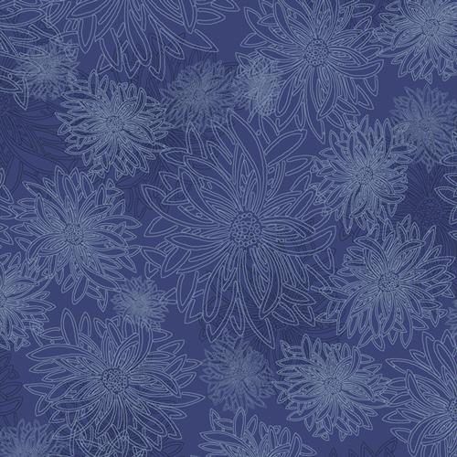 AGF Floral Elements FE-510 Lapis Lazuli - Cotton Fabric