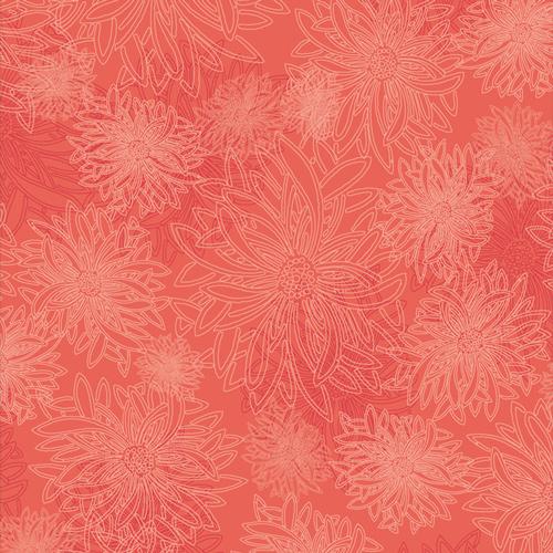 AGF Floral Elements FE-534 Coral - Cotton Fabric