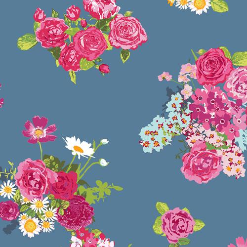 AG Floralish FSH-17400 Blue - Cotton Fabric