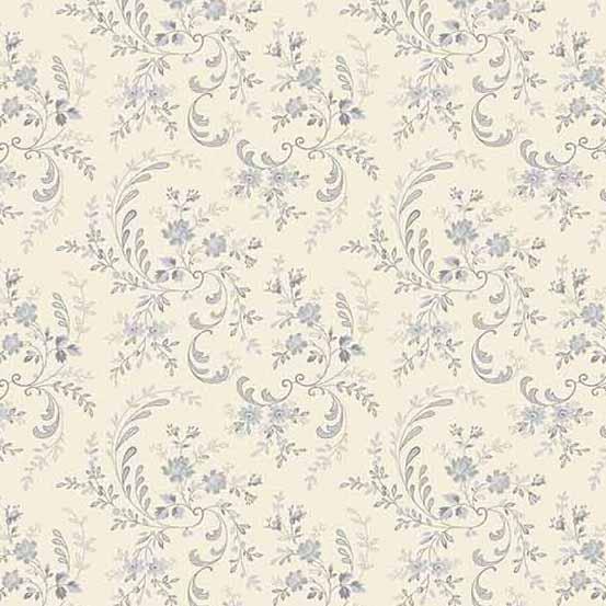 AND Petit Point - A-538-C Ivory/Purple - Cotton Fabric