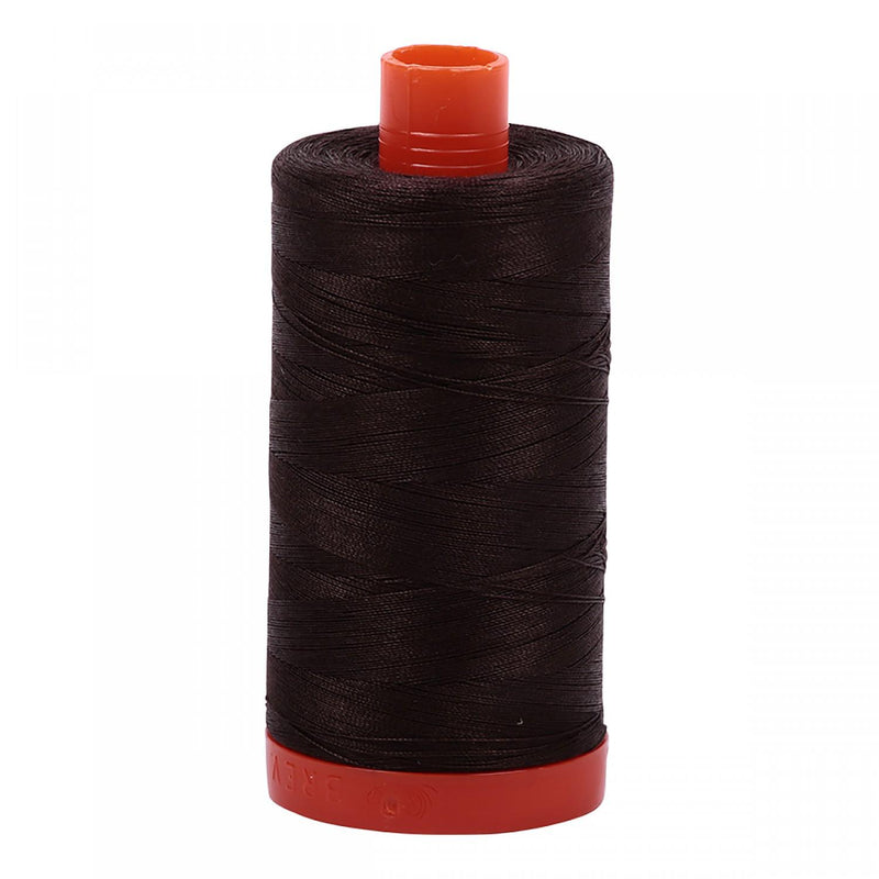 Aurifil Mako Cotton Thread 50 WT. Very Dark Bark - MK50SP1130