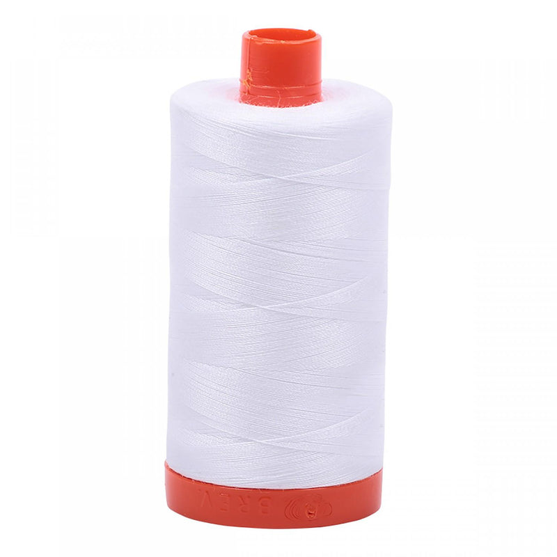Aurifil Mako Cotton Thread 50 WT.  White - A1050-2024