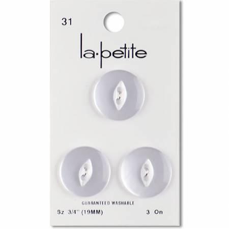 BLC La Petite Buttons White 3/4" - 3 Count
