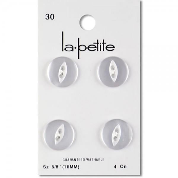 BLC La Petite Buttons White 5/8" - 4 Count