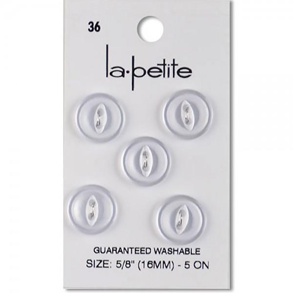 BLC La Petite Buttons White 5/8" - 5 Count