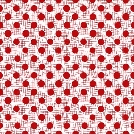 BLK Anthem 2486-08 White/Red - Cotton Fabric