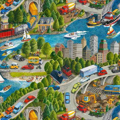 BLK Going Places, 9831-77 Multi - Cotton Fabric