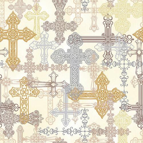 BLK He Leads Me 1834-41 Ivory - Cotton Fabric