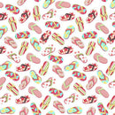 BLK Let's Flamingle! 1268-01 White - Cotton Fabric