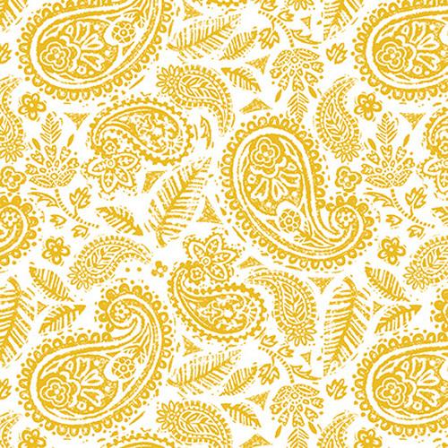 BLK Mellow Yellow 1972-01 White - Cotton Fabric