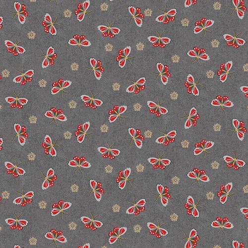 BLK Narumi Mini Butterflies on Gray 9935-95 - Quilt Fabric