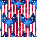 BLK One Land, One Flag - Patriotic Eagles 1476-75 Blue - Cotton Fabric