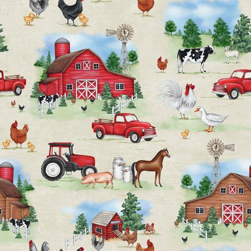BLK Out To Pasture 2351-60 Light Green - Cotton Fabric