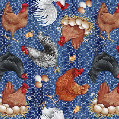 BLK Out To Pasture 2353-77 Blue - Cotton Fabric